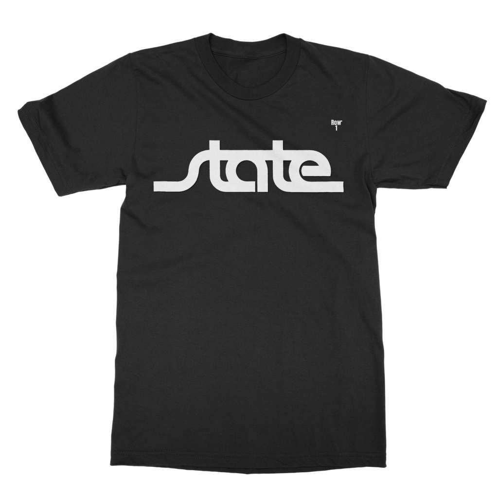 Row One Brand Throwback State Script Classic Adult T-Shirt