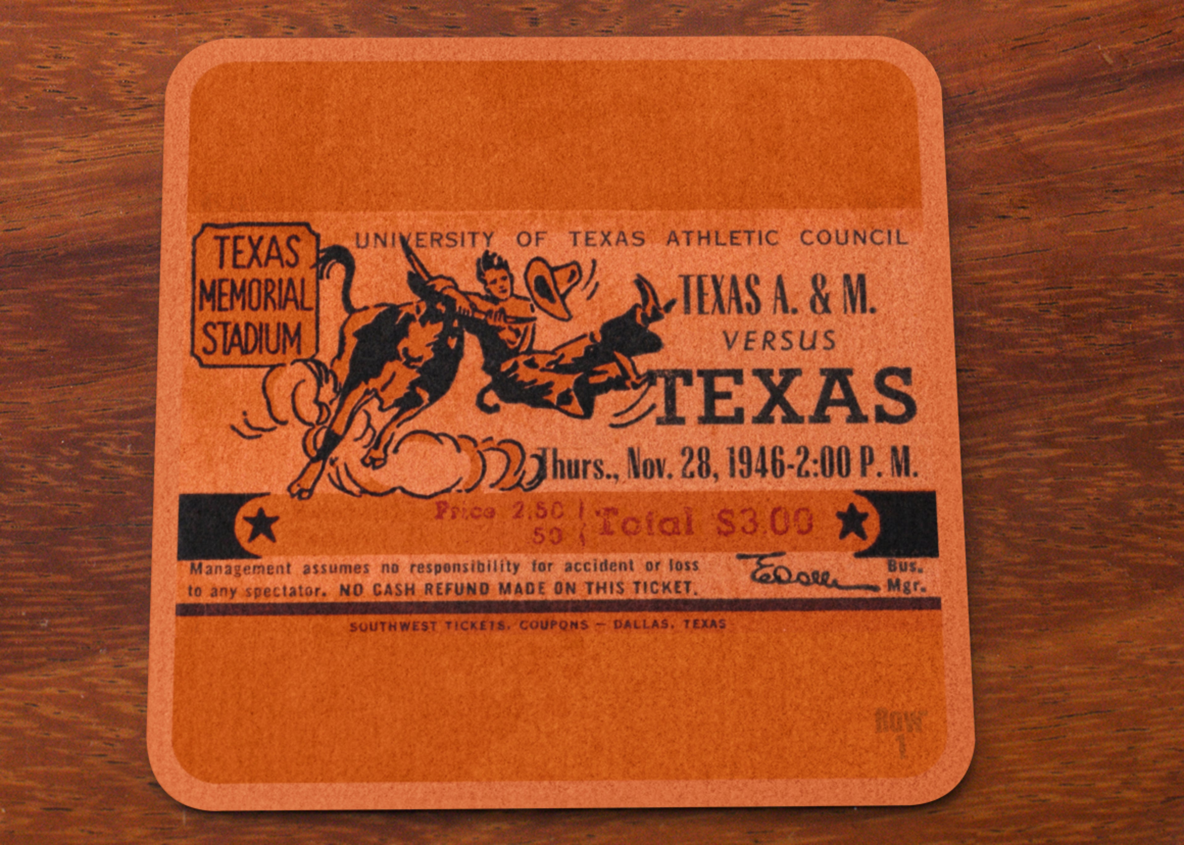 Vintage Texas Football Ticket Stub Variety Set