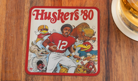 1980 Nebraska Football Art Drink Coasters