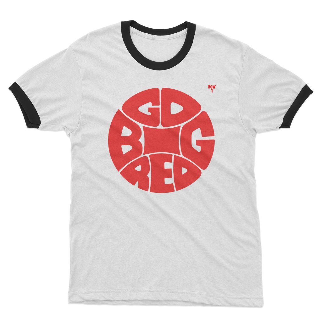 Retro Seventies Big Red Basketball Adult Ringer T-Shirt