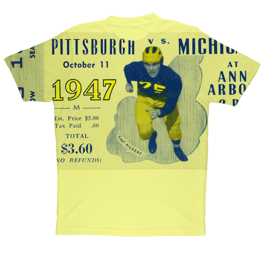 Ticket Stub Tees | Row One Brand Vintage 1947 Michigan Wolverines Football Ticket Stub Print Shirt