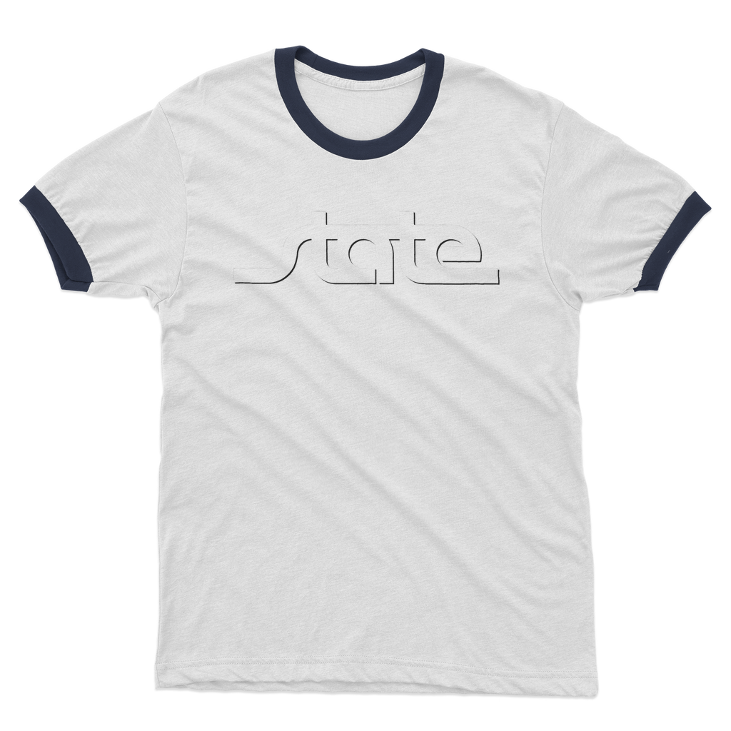 Throwback State Script Adult Ringer T-Shirt