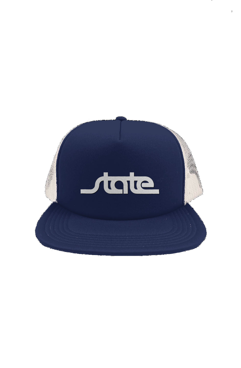 Retro State Script Navy Trucker Cap