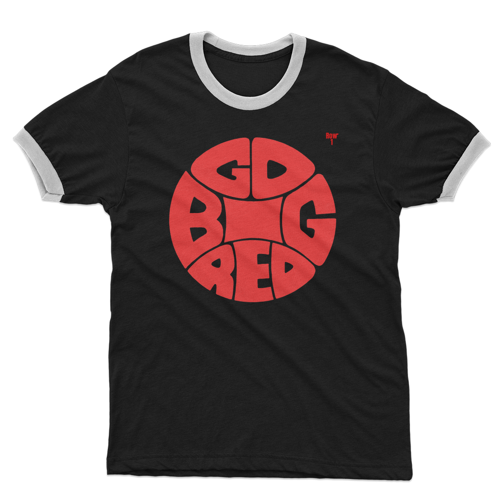 Retro Seventies Big Red Basketball Adult Ringer T-Shirt