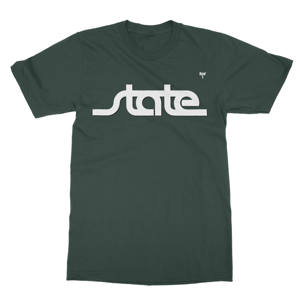 Row One Brand Throwback State Script Classic Adult T-Shirt