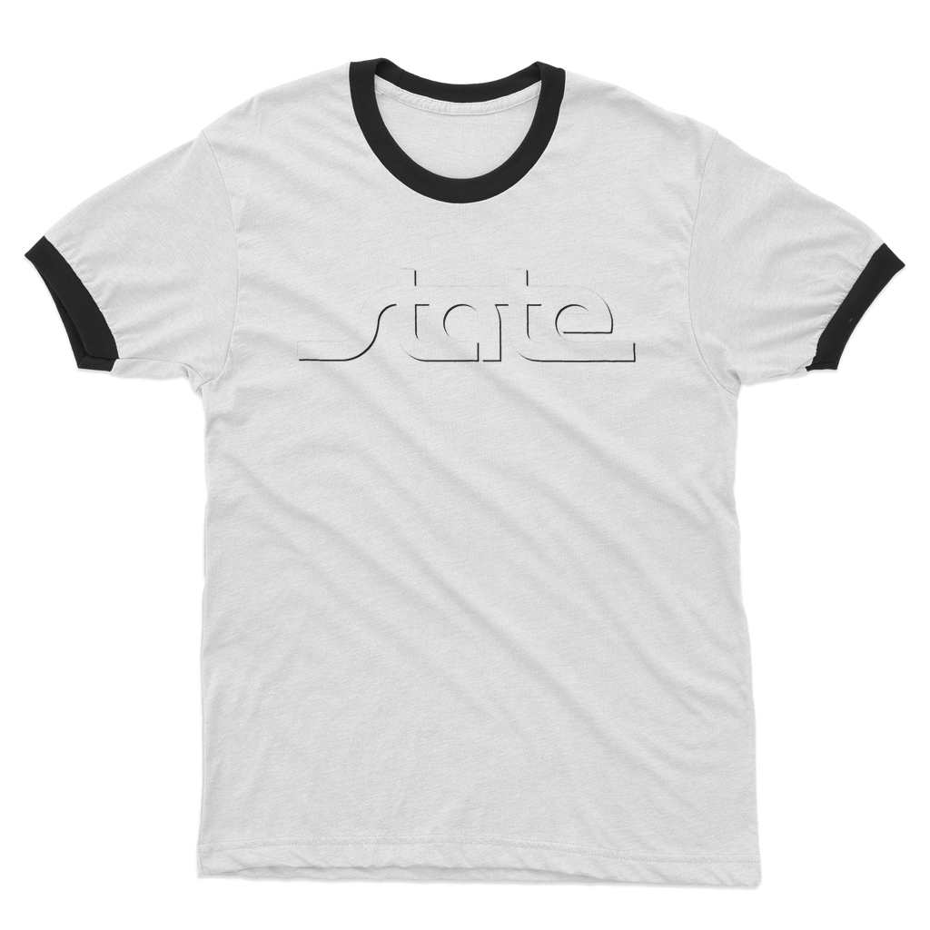 Throwback State Script Adult Ringer T-Shirt