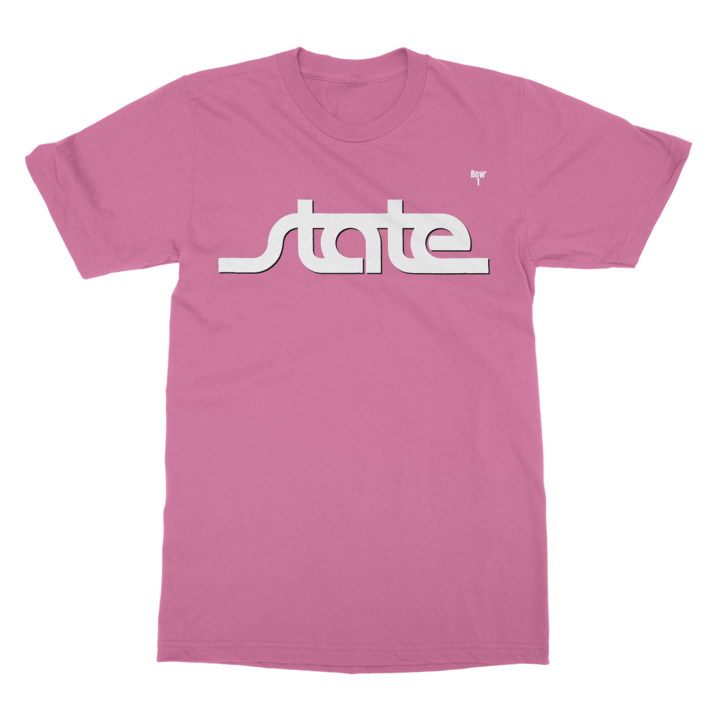 Row One Brand Throwback State Script Classic Adult T-Shirt