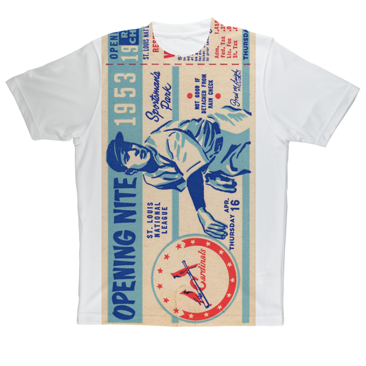 1953 St. Louis Cardinals Ticket Sublimation Performance Adult T-Shirt