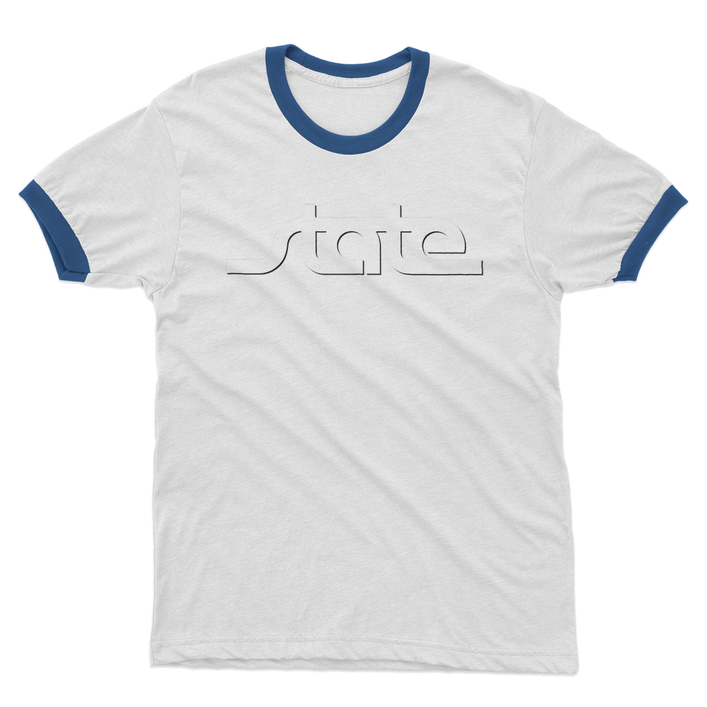 Throwback State Script Adult Ringer T-Shirt