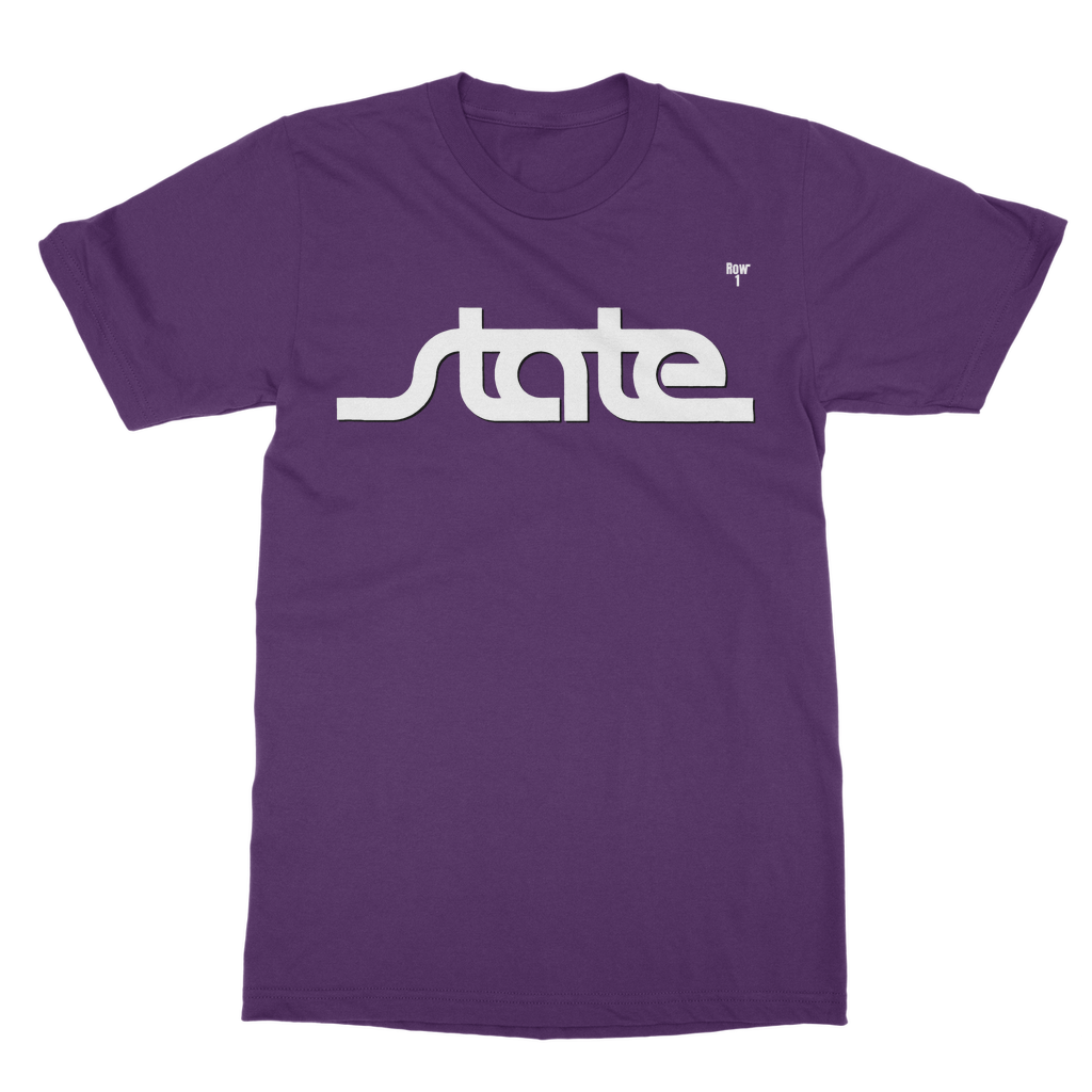 Row One Brand Throwback State Script Classic Adult T-Shirt
