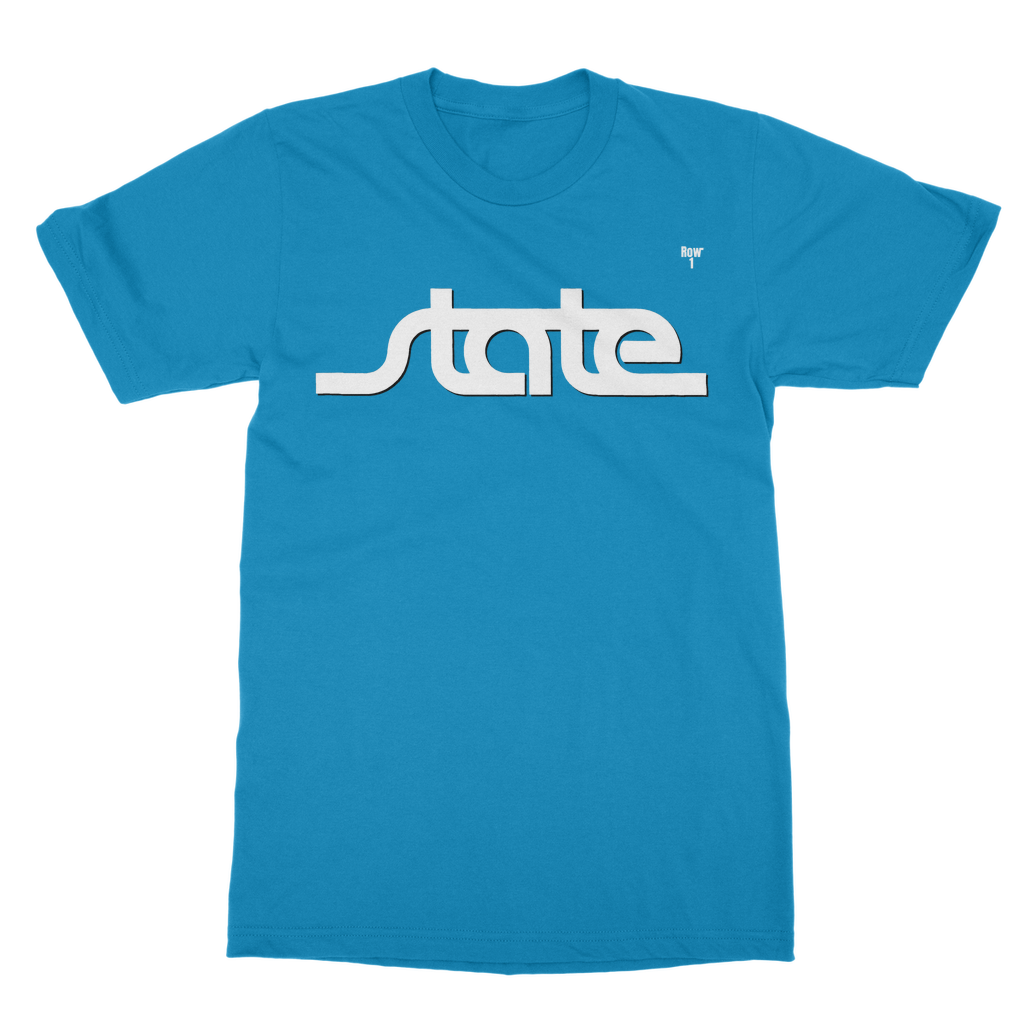 Row One Brand Throwback State Script Classic Adult T-Shirt