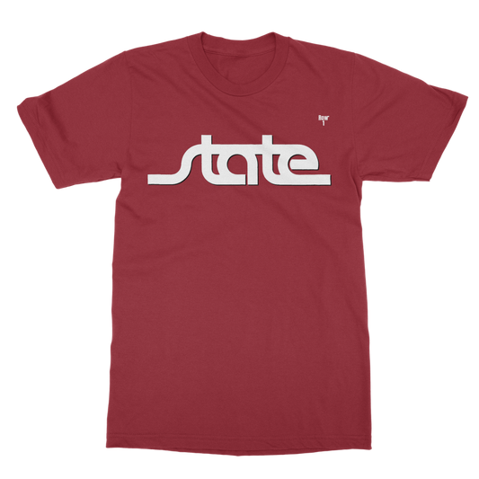 Row One Brand Throwback State Script Classic Adult T-Shirt