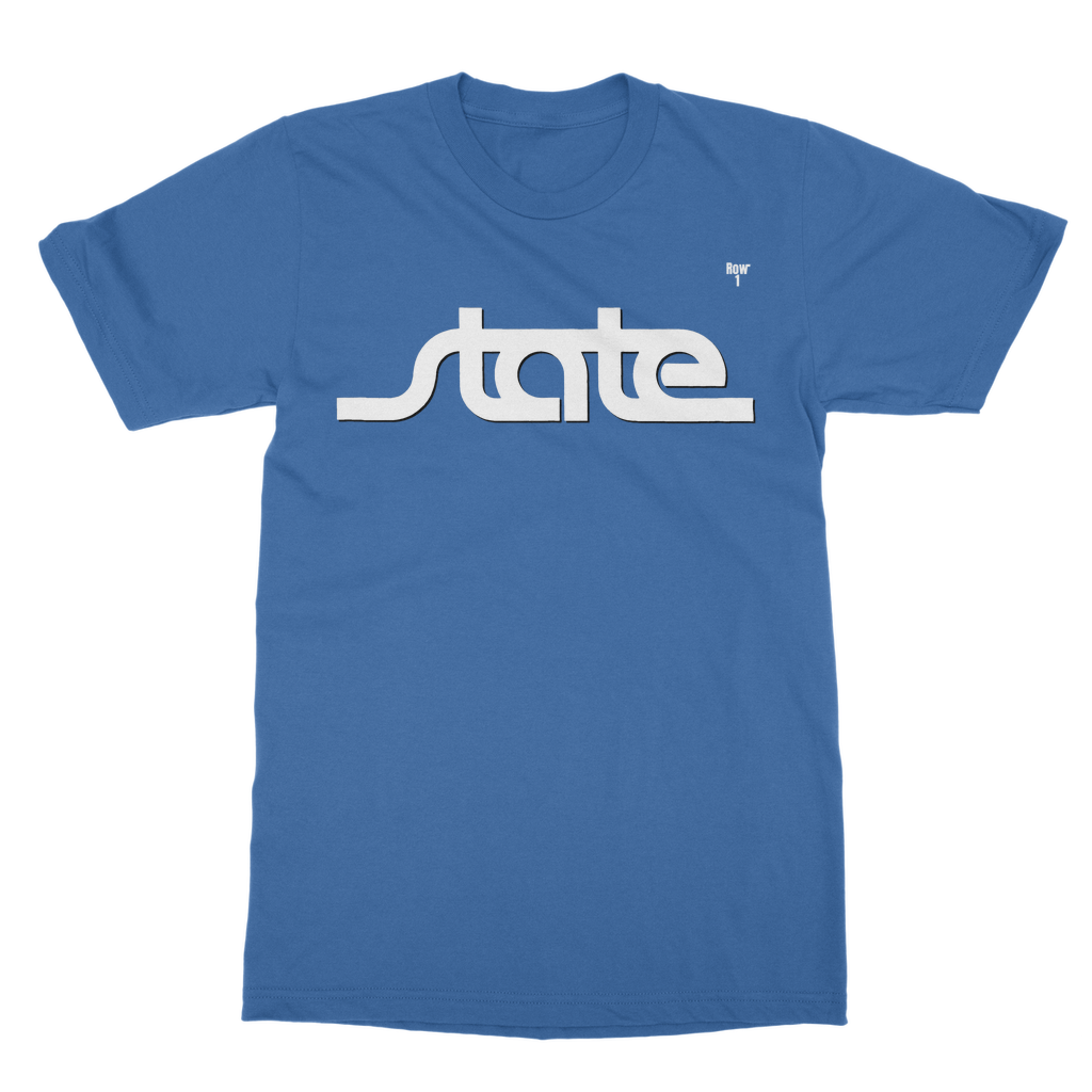 Row One Brand Throwback State Script Classic Adult T-Shirt