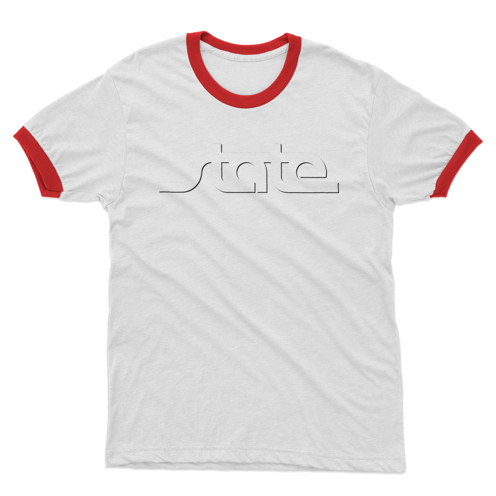 Throwback State Script Adult Ringer T-Shirt