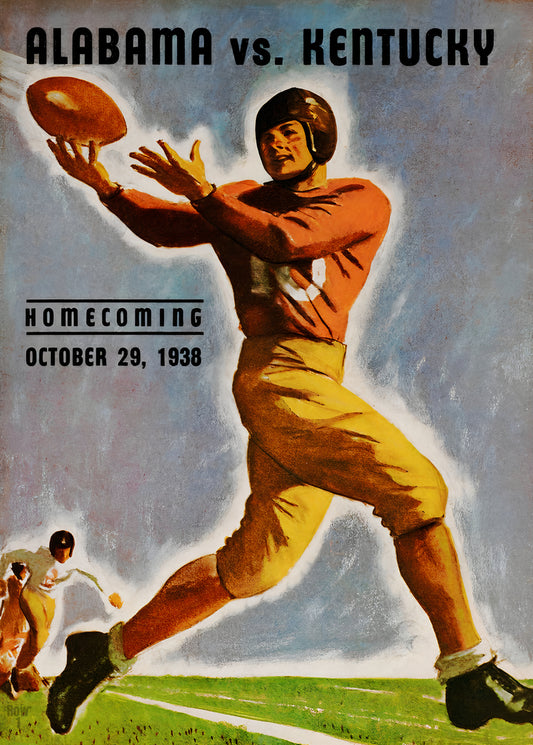 1938 Alabama vs. Kentucky Football Program Art