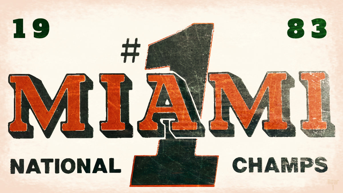 1983 Miami Hurricanes National Champs Art