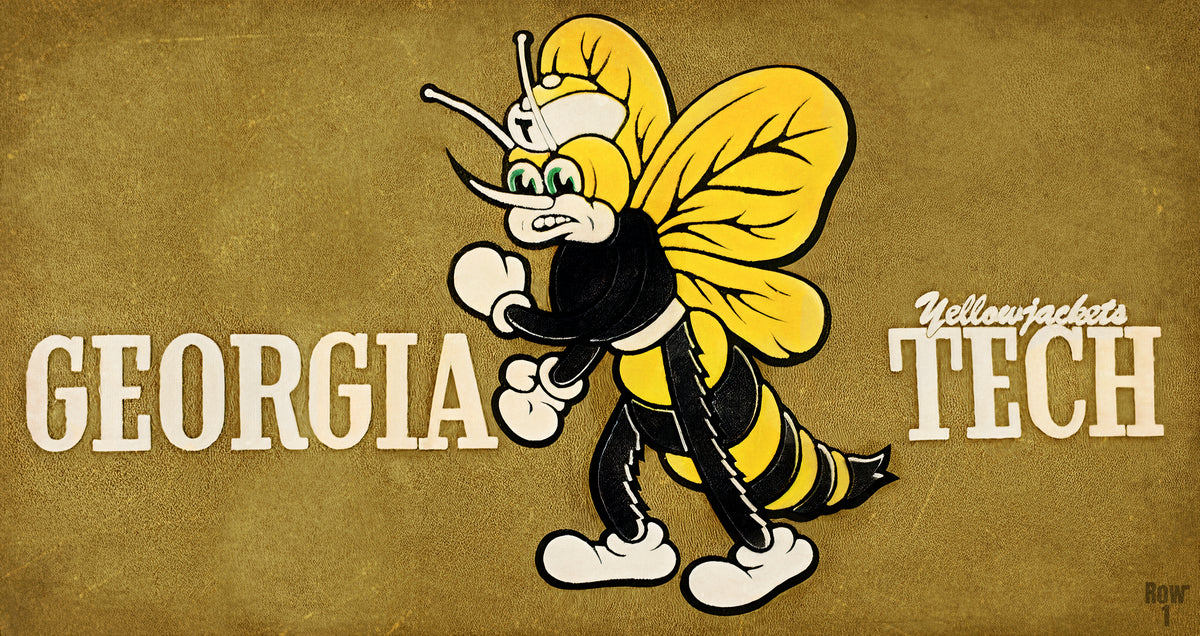 Vintage Georgia Tech Cartoon Boxer Art by Row One Brand