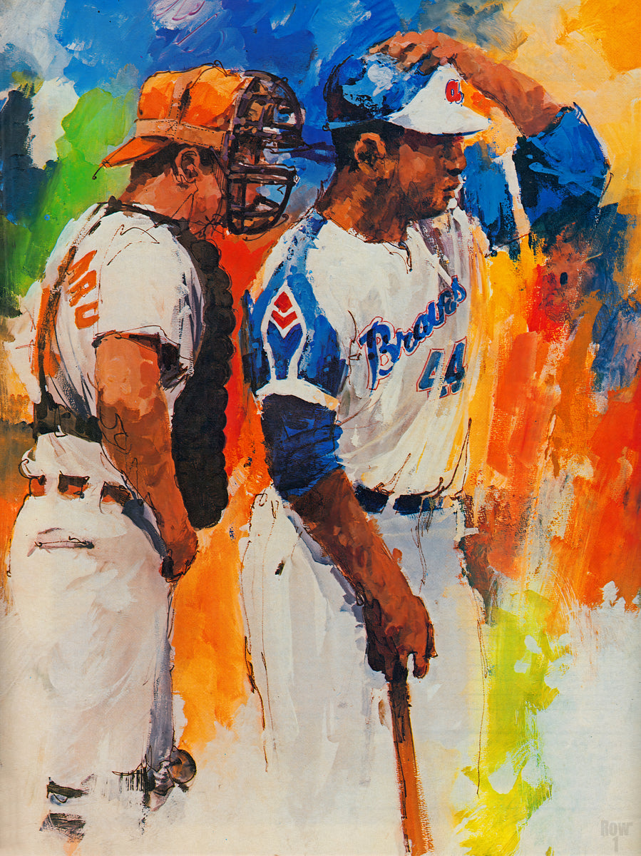 Hank Aaron by Jobe Waters 24x18 Painting Reproduction Art Print