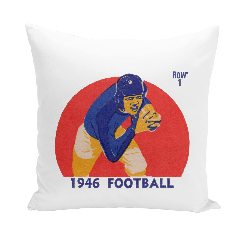 1946 Football Row 1 Throw Pillows