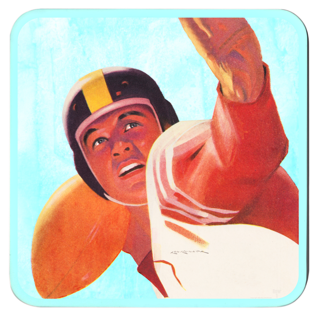 1946 Lon Keller Quarterback Football Art Coasters