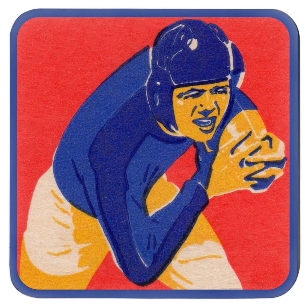 Row 1 Vintage Football Player Drink Coasters