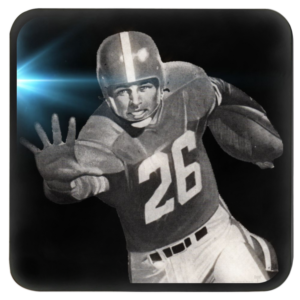 vintage football player night game drink coaster set of four or six
