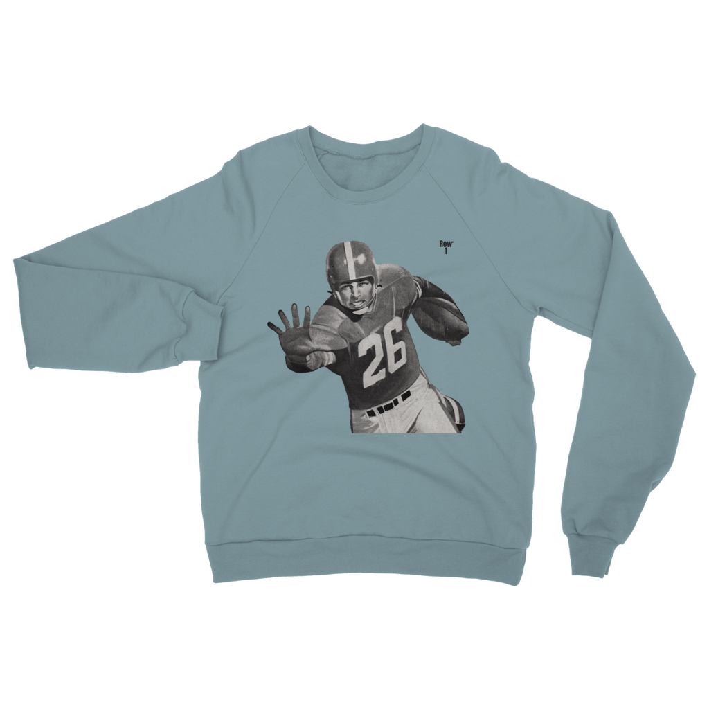 light blue football sweatshirt
