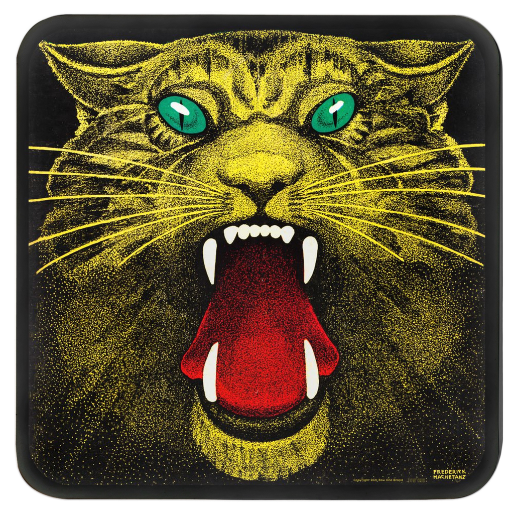 vintage wildcat with green eyes drink coasters
