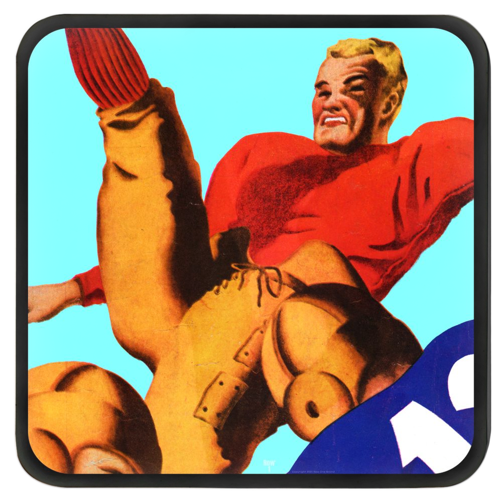 vintage football kicker art drink coasters row 1