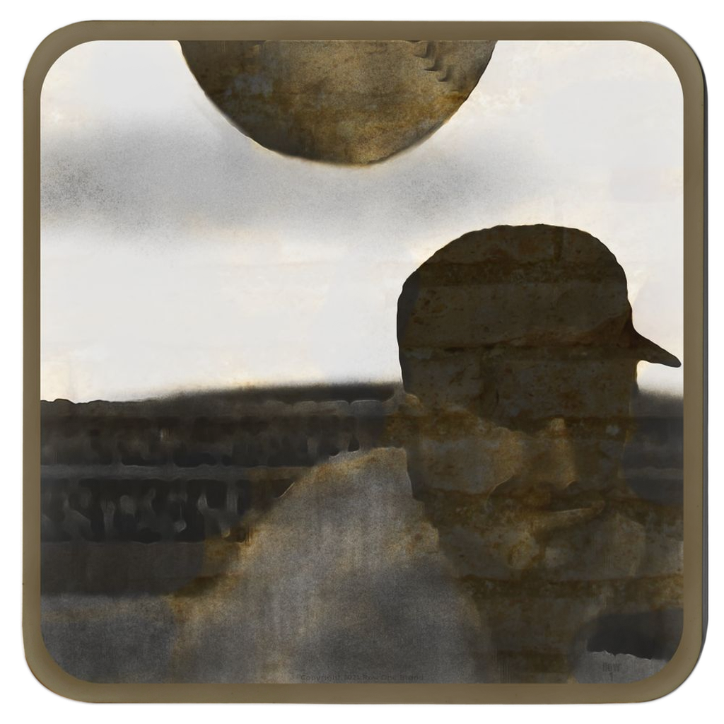 cloudy day baseball art pitcher drink coasters
