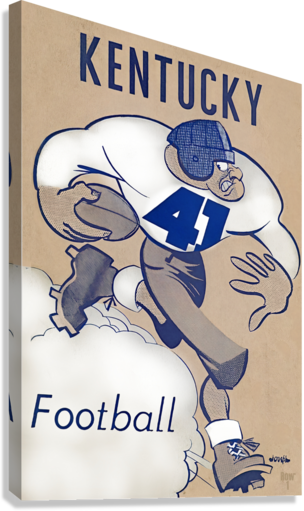 Kentucky Wildcats Football Art Giclée Stretched Canvas Print