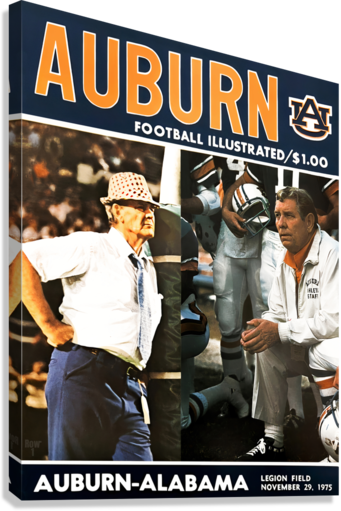 Auburn Football Illustrated Giclée Stretched Canvas Print