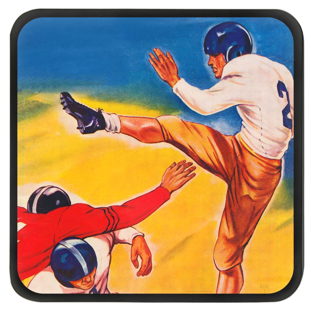 colorful drink coaster set football player action