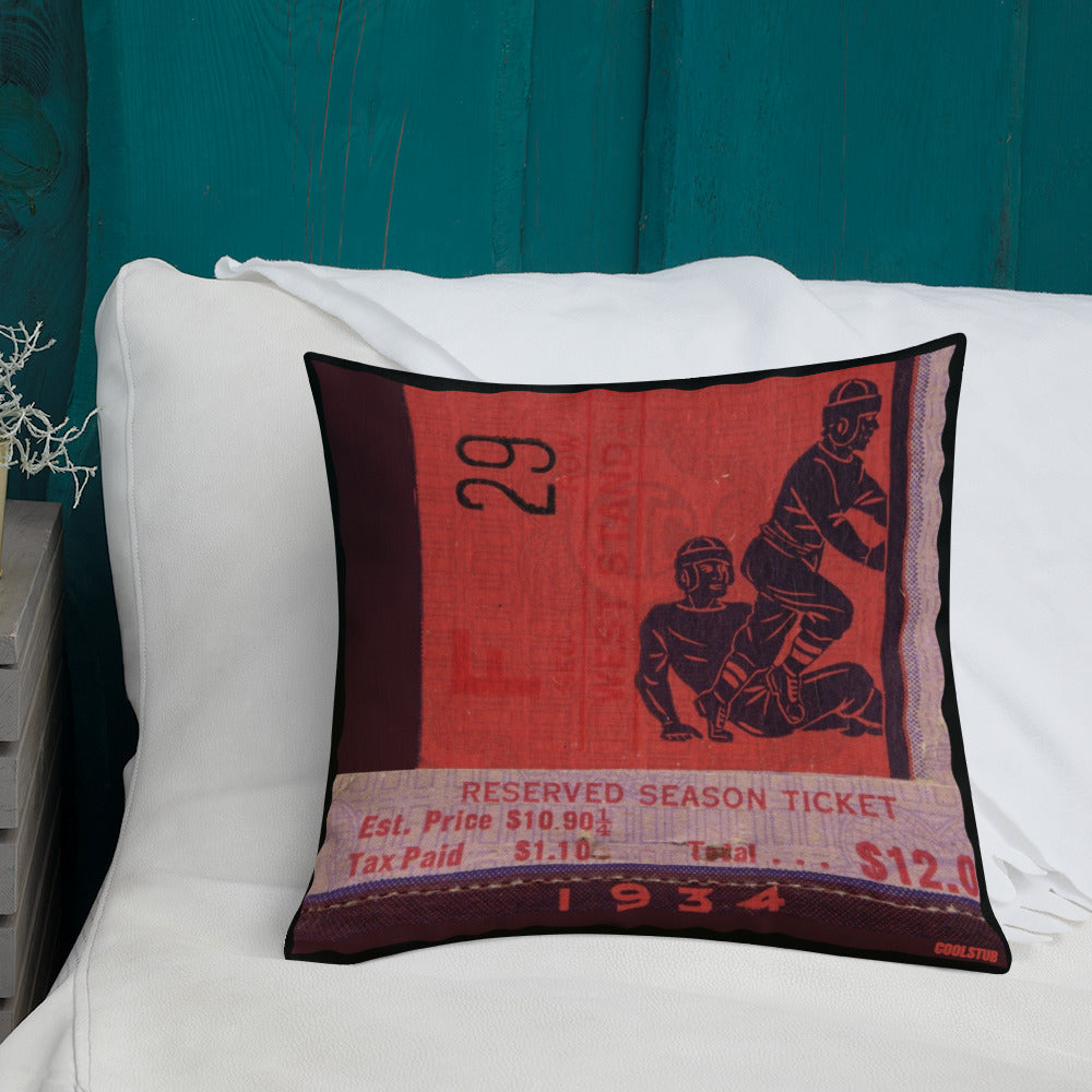 '34 Football Season Ticket Pillow