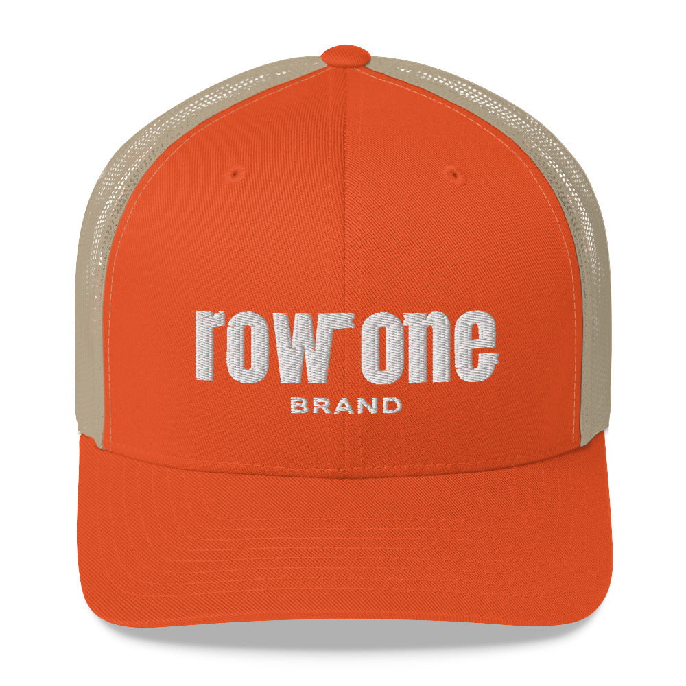 Row One Brand Rustic, Orange, White Trucker Hats