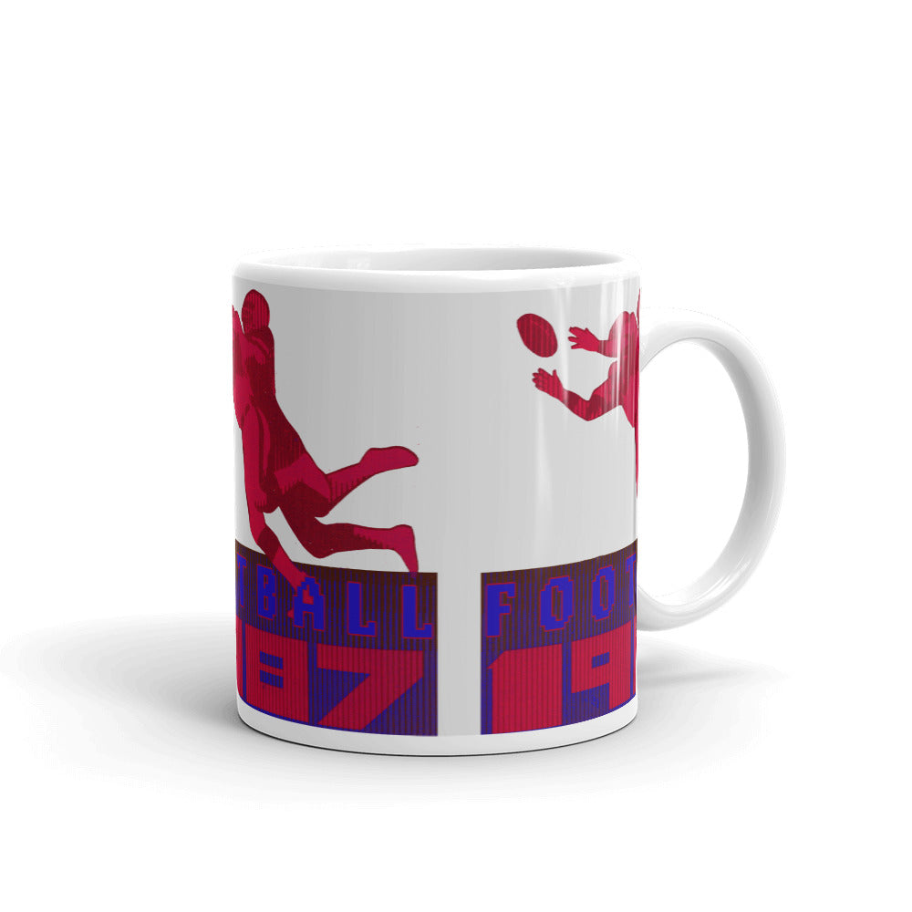 1987 Retro Football Mug (Blue and Red)