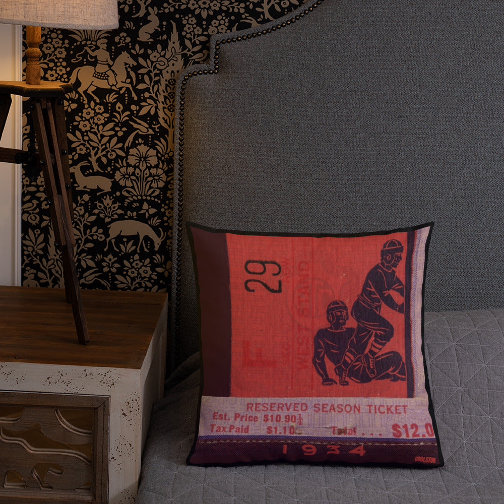 '34 Football Season Ticket Pillow