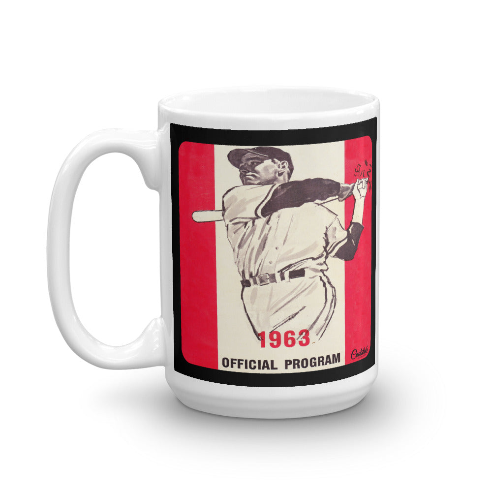 1963 Baseball Program White Glossy Mug