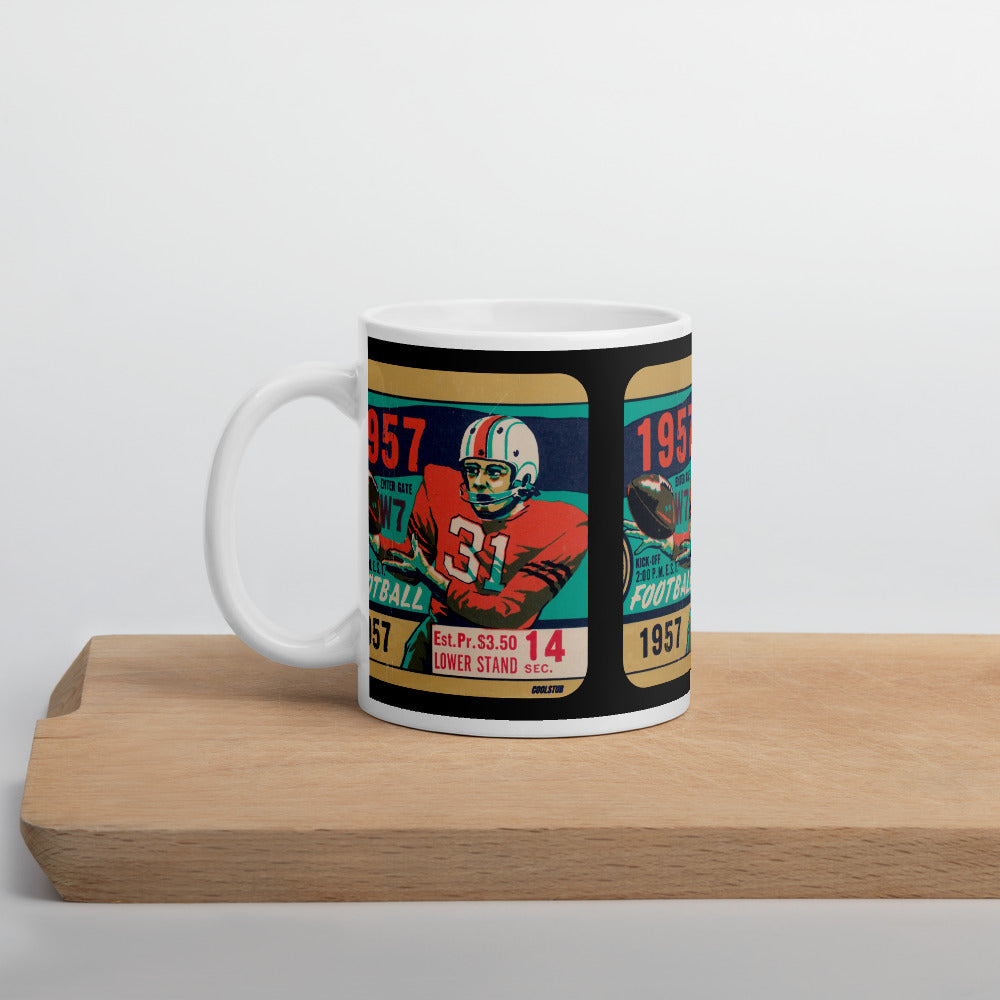 football ticket stub mug