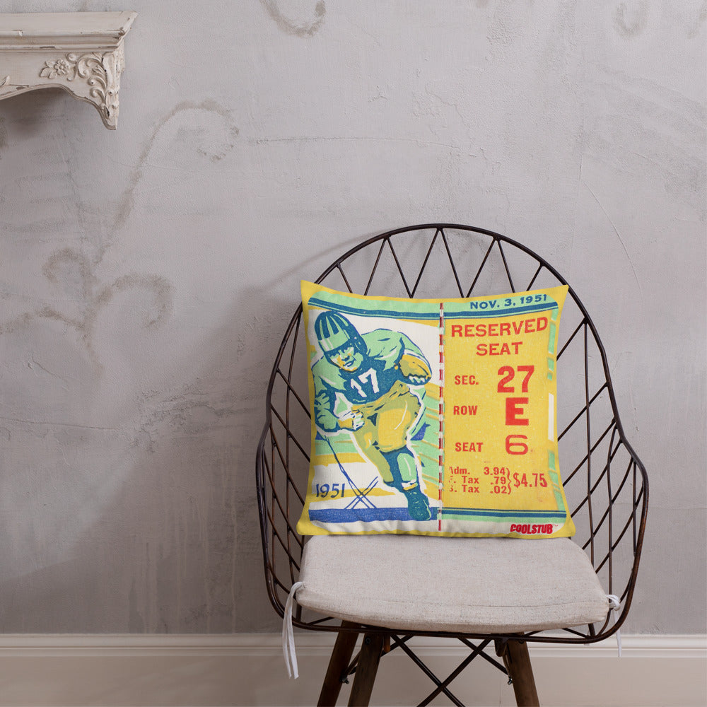 1951 Football Ticket Stub Premium Pillow