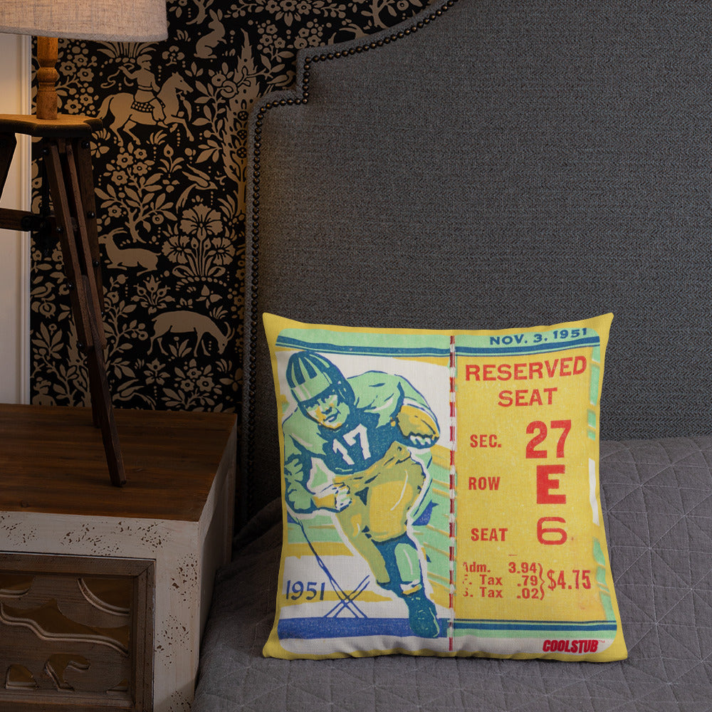 1951 Football Ticket Stub Premium Pillow