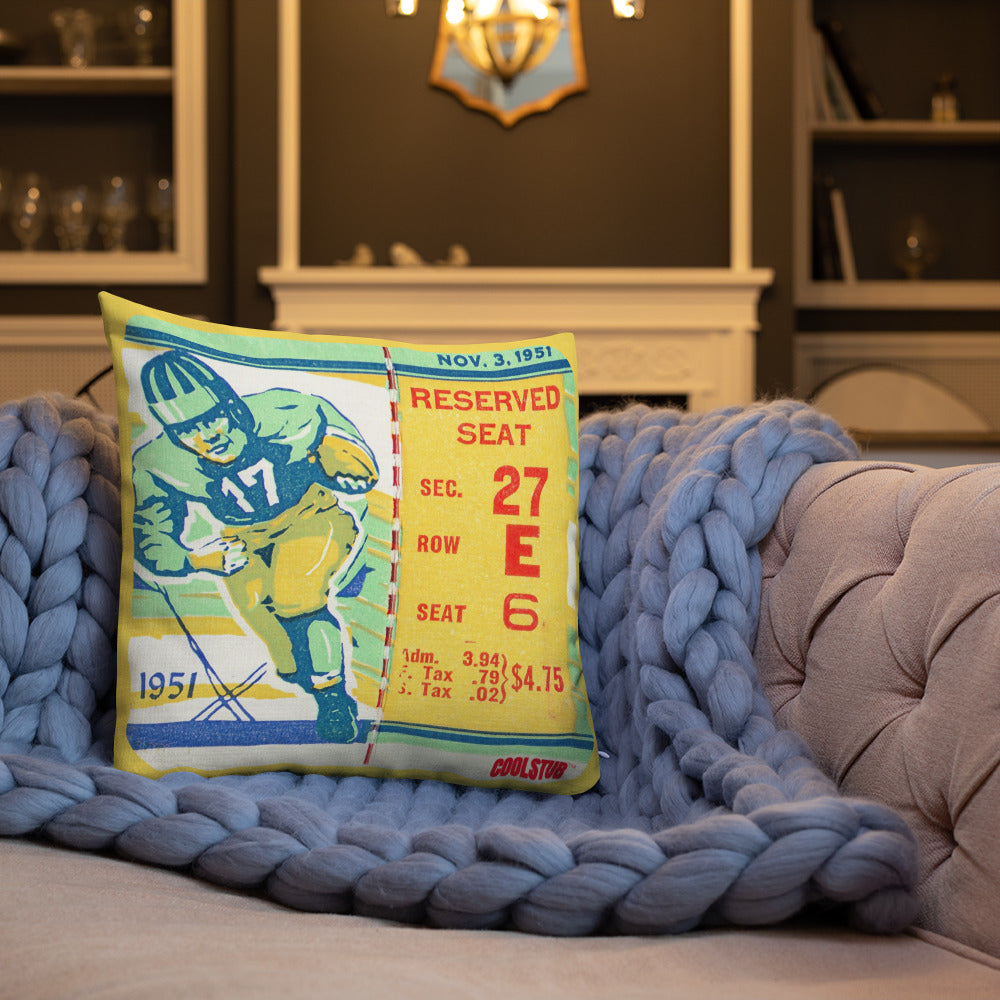 1951 Football Ticket Stub Premium Pillow