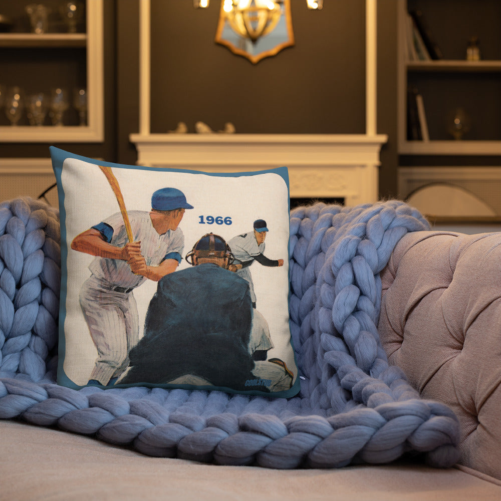 1966 Authentic Baseball Art Premium Pillow