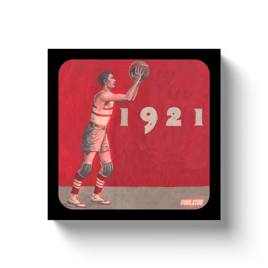 1921 Vintage Basketball Player Canvas Wrap