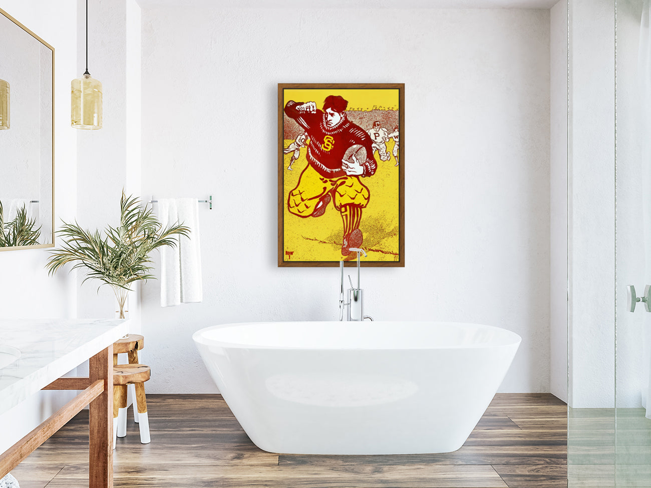 Vintage USC Trojans Football Player Art