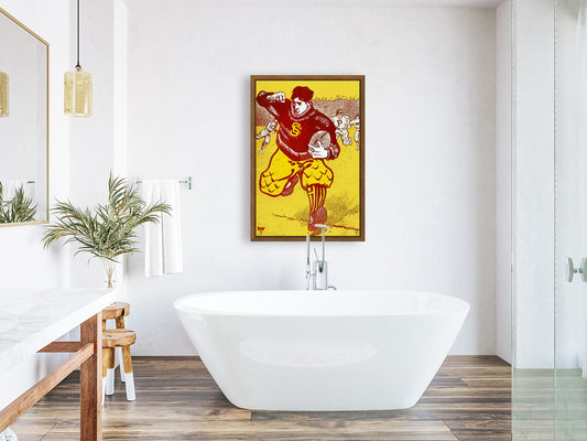 Vintage USC Trojans Football Player Art