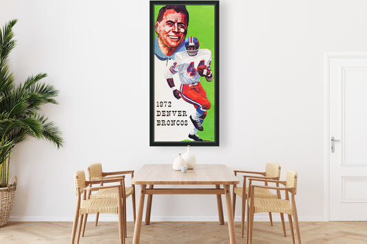 1972 Denver Broncos Floyd Little Art