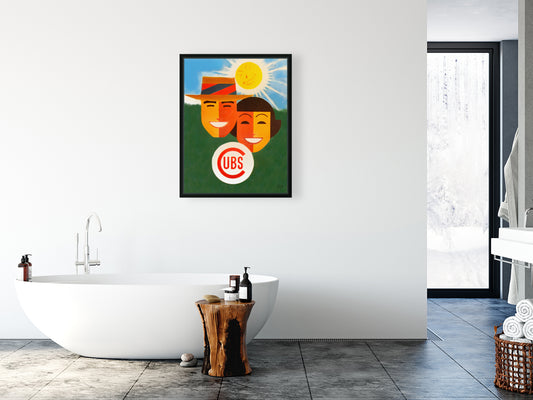 Vintage Chicago Cubs Baseball Art Man & Woman