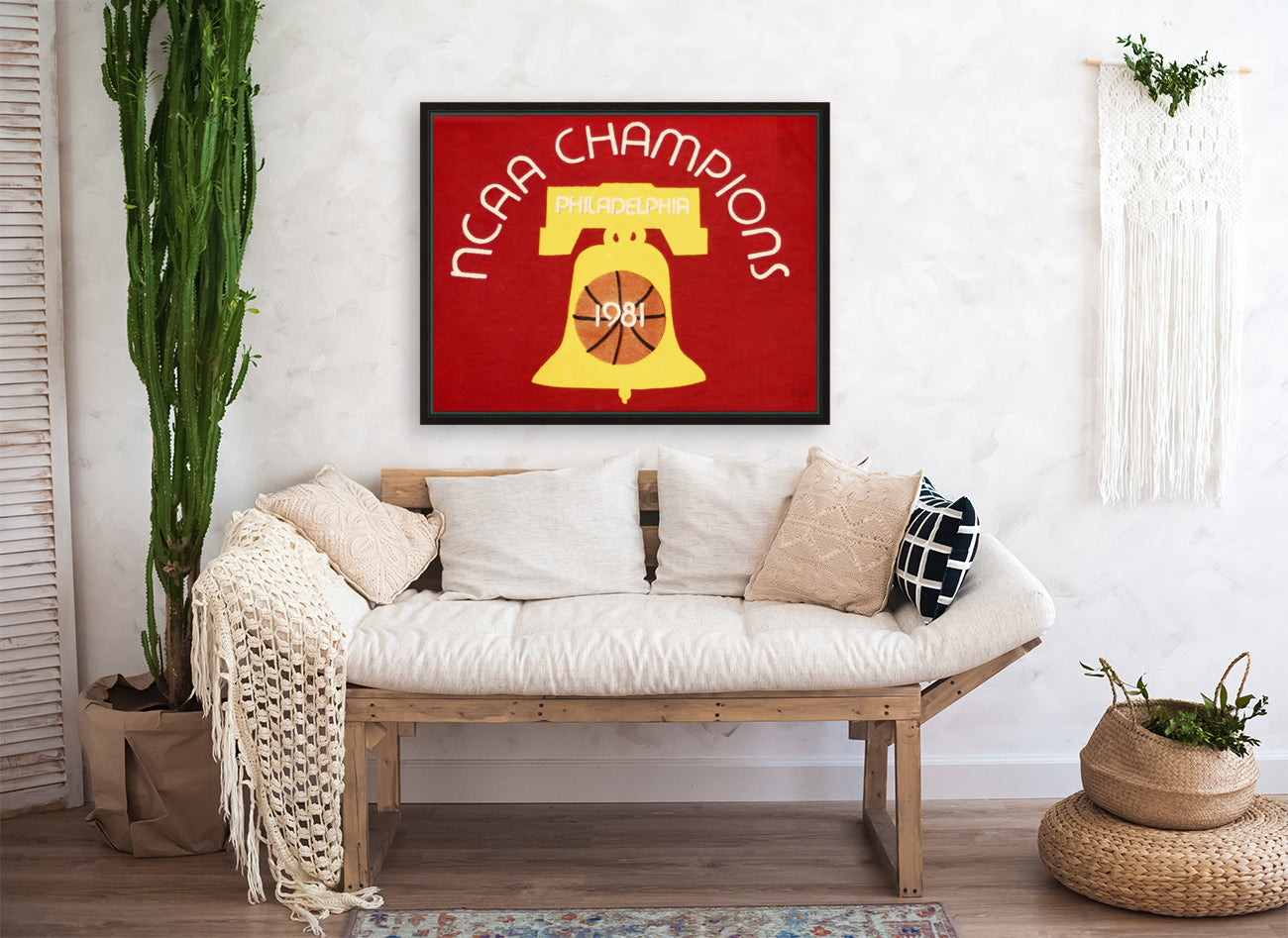 Giclée Stretched Canvas Print with 1981 NCAA Champions Basketball Art