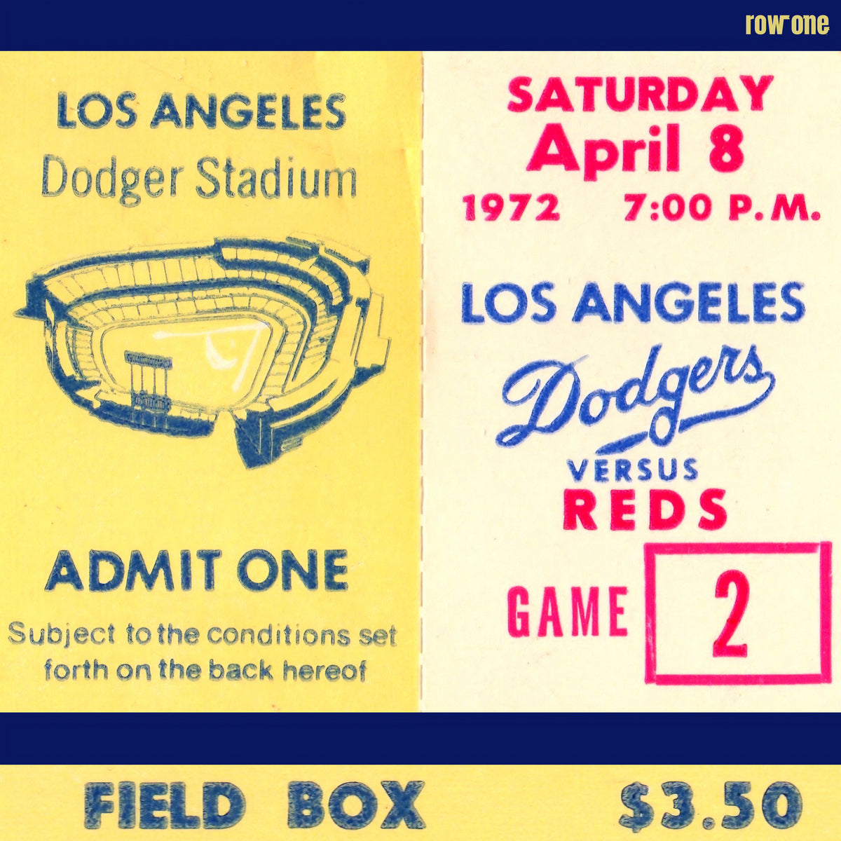 1972 LA Dodgers Ticket Stub